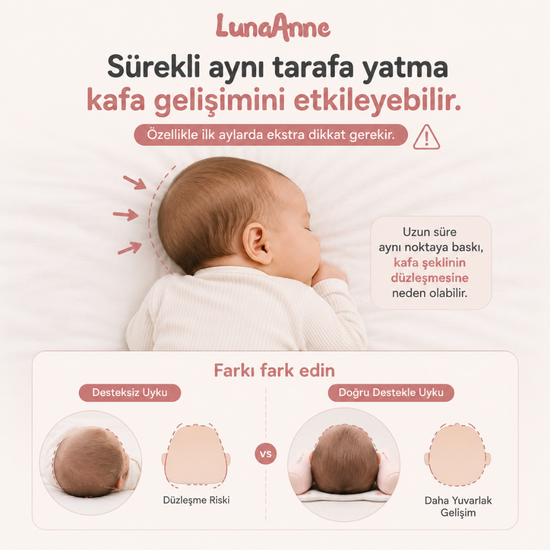 LunaAnne Ortopedik Bebek Düz kafa yastığı