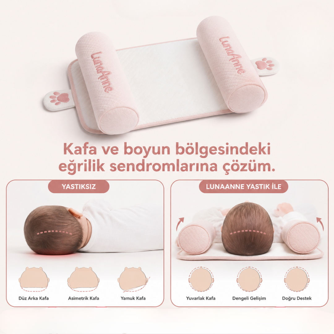 LunaAnne Ortopedik Bebek Düz kafa yastığı