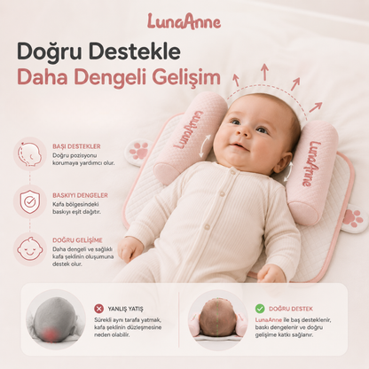 LunaAnne Ortopedik Bebek Düz kafa yastığı